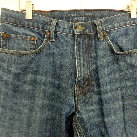Banana Republic Men's Boot Fit Denim‎ Dark Wash Jeans Size W31 L32 - Picture 4 of 10